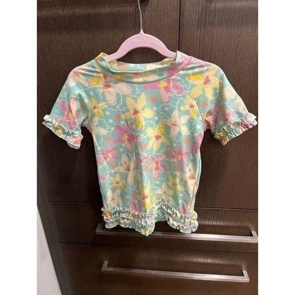 Ruffle butts rashguard swim top size 6 new